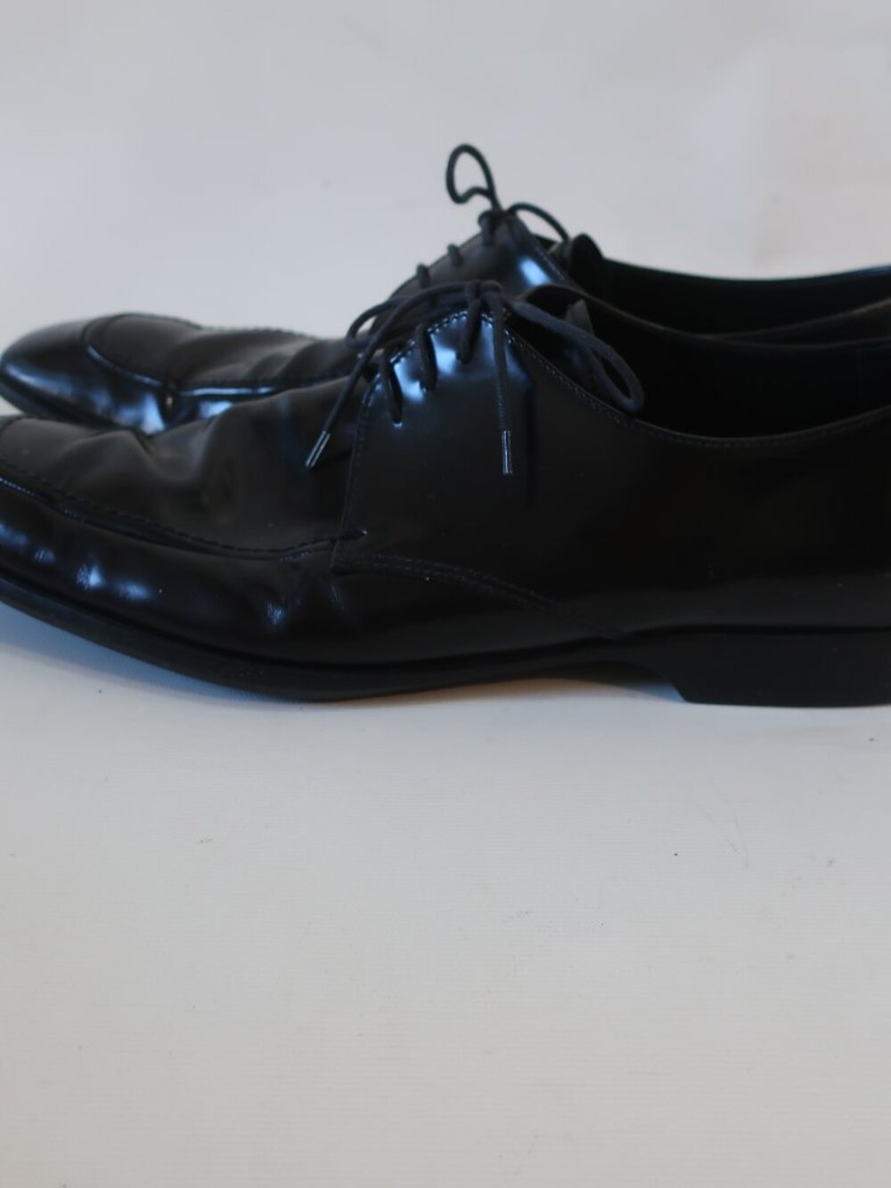 Mens Prada Black Leather Square Toe Oxford Lace Up Shoes 11 - Picture 4 of 16